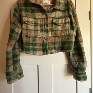 House of Harlow 1960 Tan and Green Jacket